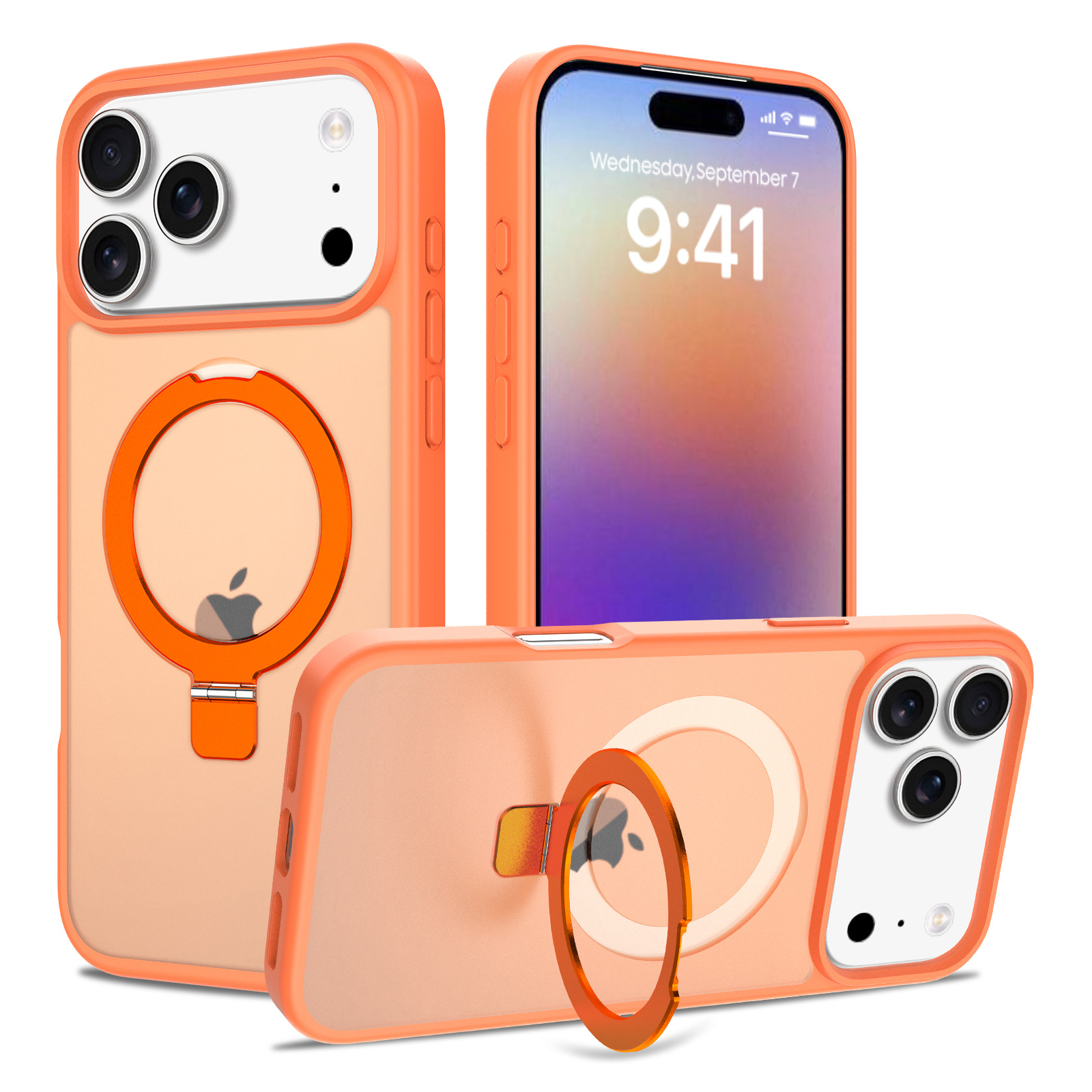 Funda para teléfono Apple 17 Promax con tacto mate, nuevo soporte magnético, protección completa anticaídas para iPhone 17.