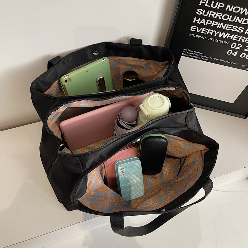 Women's New Oxford Cloth Tote Bag - Korean Style Large Capacity Shoulder Bag For Commuting, Versatile Multi-Pocket Tote - Thumbnail 3