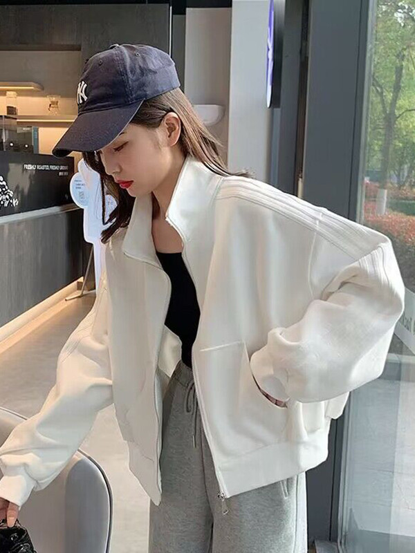 短款运动外套女2025春秋新款棒球服休闲显瘦夹克开衫上衣宽松百搭|undefined