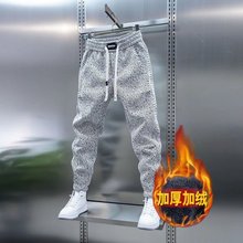 跨境百搭休闲裤男宽松直筒休闲裤2025潮男束脚裤子加绒加厚潮男裤