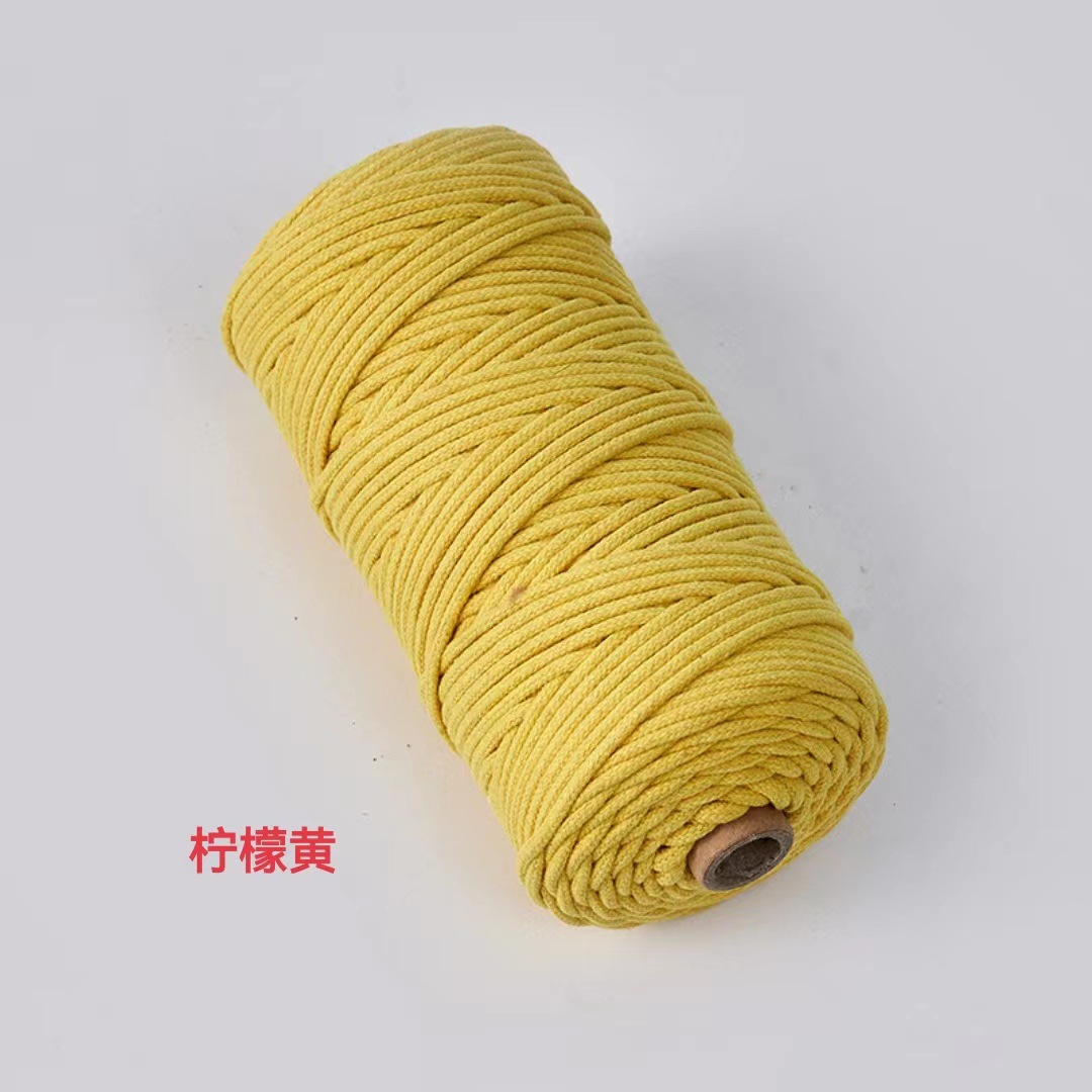 Cuerda de algodón con núcleo de color de 4mm, cuerda de nudo, pulsera de cuerda tejida a mano, cuerda de algodón, cuerda de tapiz, funda de botella creativa, cuerda decorativa