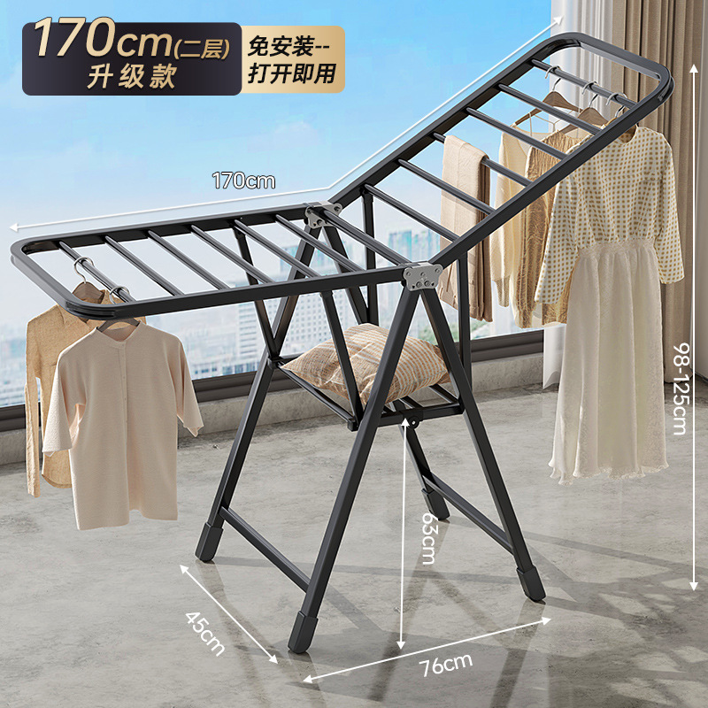 Hoja de piso percha de secado de ropa para dormitorio balcón percha de secado de ropa para bebés interior plegable telescópico percha de ropa