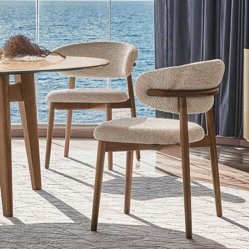 Nordic solid wood dining chair home solid wood color soft backrest chair ash wood light luxury high-end dining chair