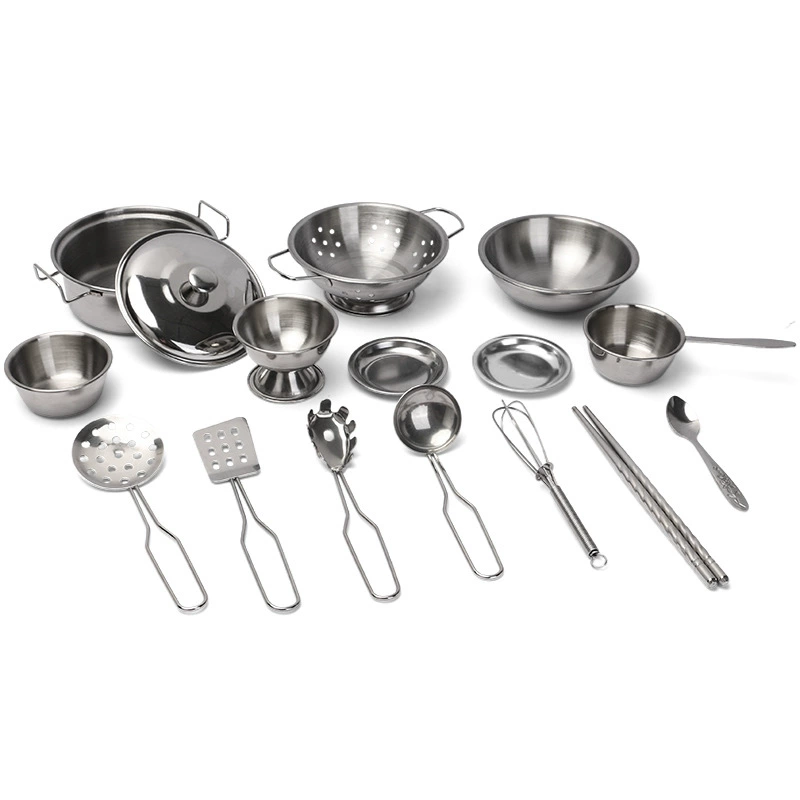 Children's family toy for boys and girls stainless steel, small kitchenware, set