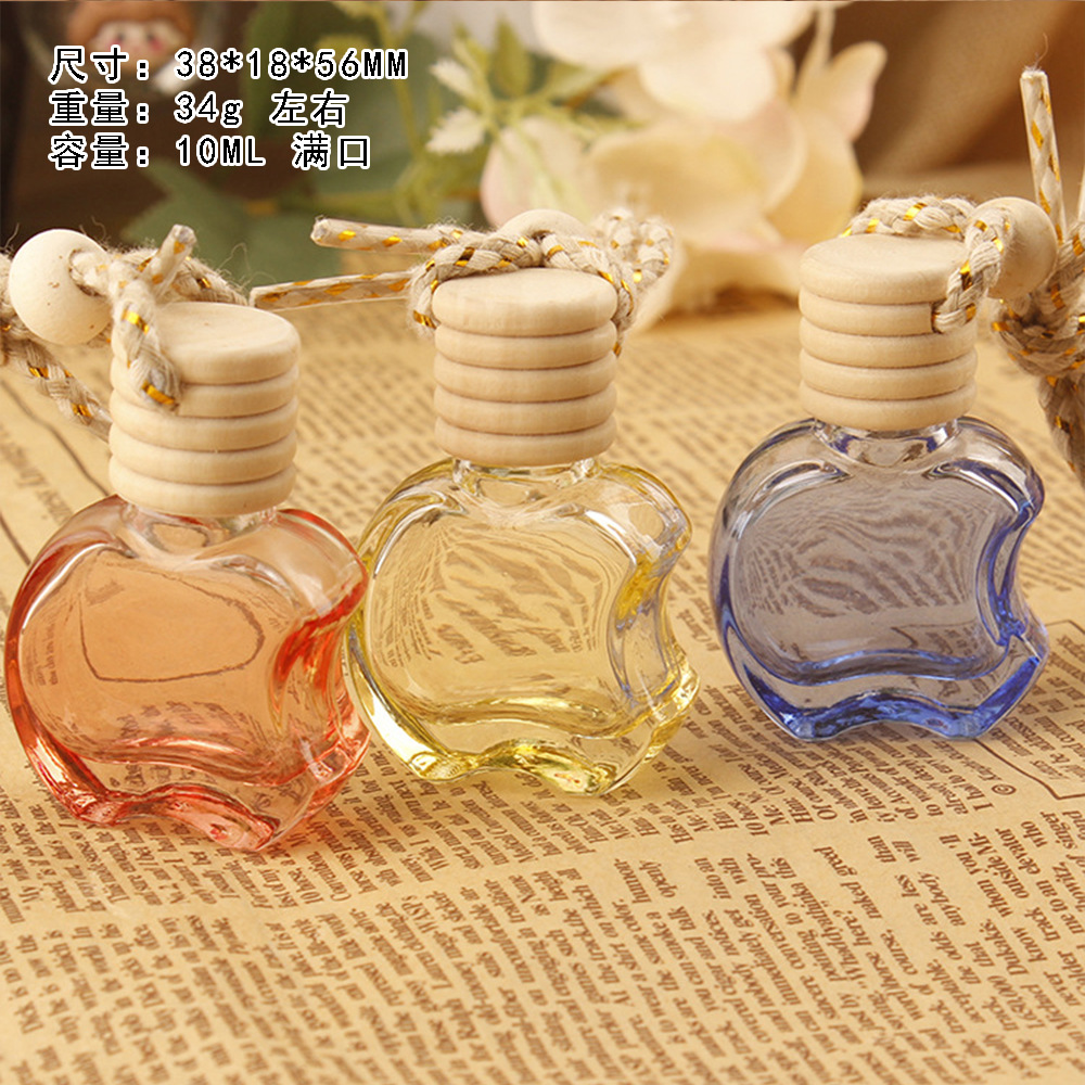 五线盖苹果彩色香水瓶子除臭异味精油挥发分装瓶彩色挂绳香水空瓶