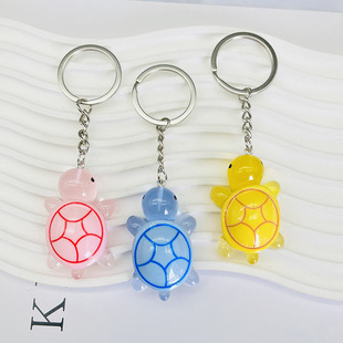 Explosions Cute Cartoon Luminous Turtle Keychain Ins Sweet Girlfriend Couple Gift Bag Pendant Accessories