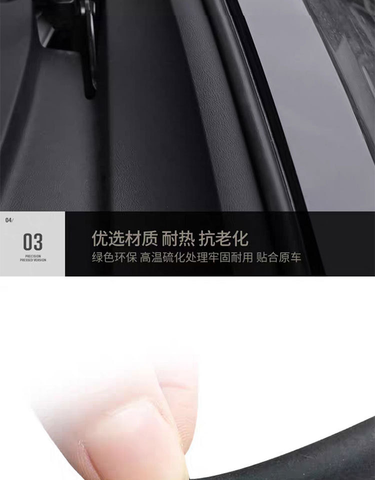Applicable to the new version of Tesla model 3/Y door sealing strip for the whole car sound insulation and waterproof sealing rubber strip