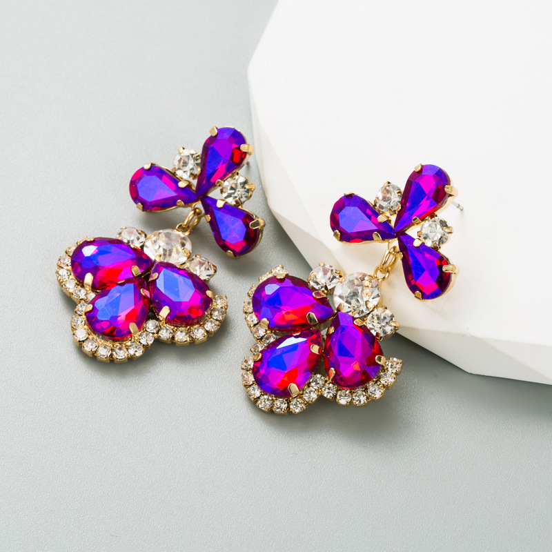 Alloy Material Fashion Geometric Alloy Rhinestones Women's Earrings 1 Pair
