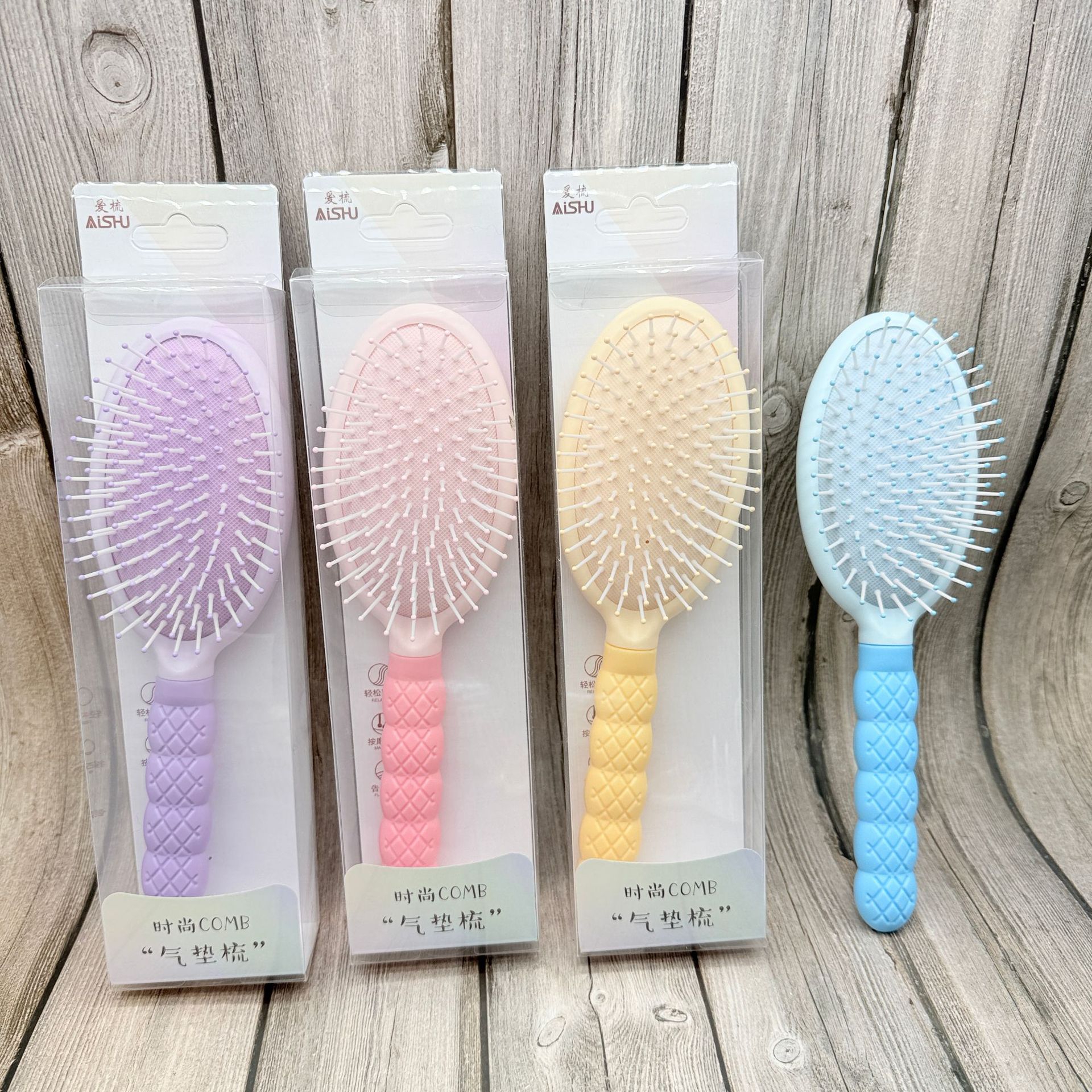 Peine masaje cuero cabelludo cojín aire profesional