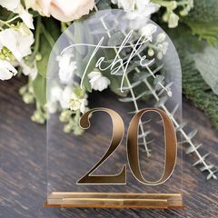 アクリルデスクトップデジタルテーブルカード透明アクリル組み合わせ結婚式誕生日パーティーミラーデジタル番号テーブルカード