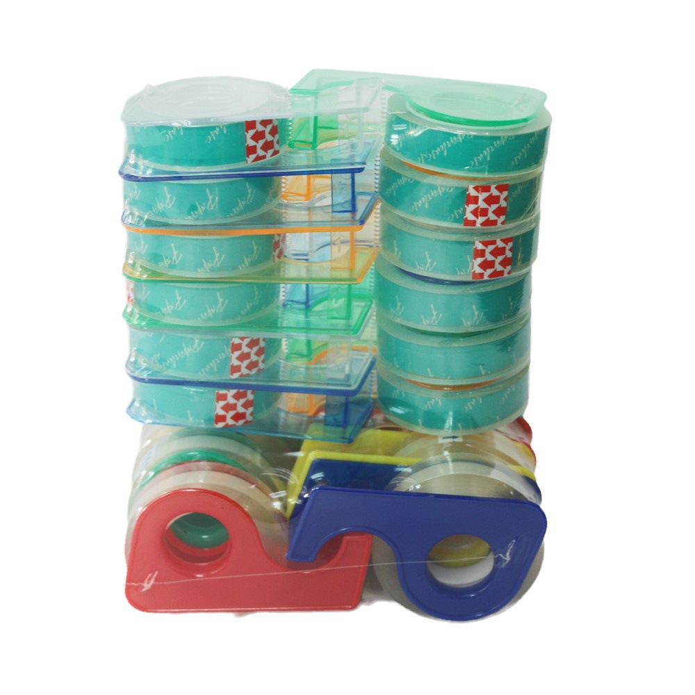 厂家直供 学生易撕文具超透胶带  乳白色组合套装胶带  装饰胶布