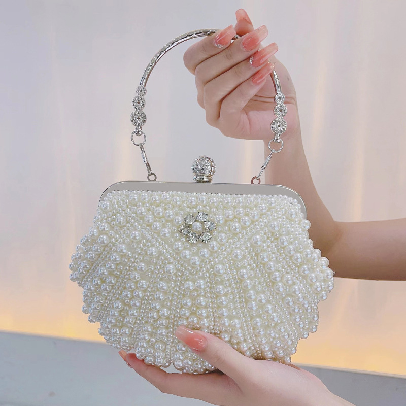Cross-Border New Style Celebrity Pearl Clutch Bag, Dress Bag, Banquet Bag, Cheongsam Bag, Evening Bag, Rhinestone Hand-Held Crossbody Bag Cross-Border New Style Celebrity Pearl Clutch Bag, Dress Bag, Banquet Bag, Cheongsam Bag, Evening Bag, Rhinestone Hand-Held Crossbody Bag