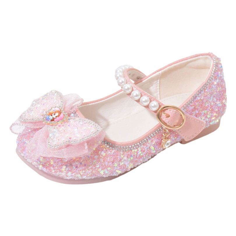 Обувь принцессы для девочек, новинка 2022 года, детская обувь, обувь для маленьких девочек, детская кожаная обувь, весенне-Осенняя обувь с мягкой подошвой и кристаллами