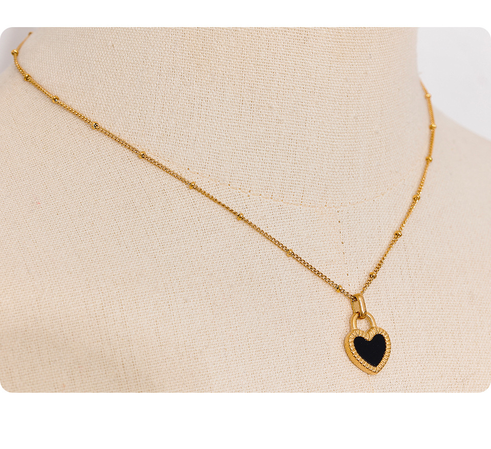 Simple Style Heart Shape Titanium Steel Plating Shell Pendant Necklace 1 Piece