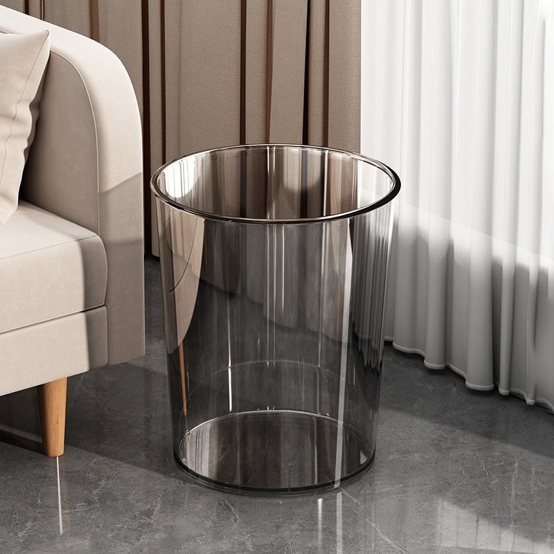Trendy and Stylish Household Trash Can with an Open Design, High-End Feel, Transparent and Simple Waste Bin for Living Room Storage