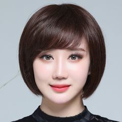 かつらの本当の髪の全人の髪の全頭カバーのショートヘアの中高年の女性のお母さんのタイプの波の頭は年齢を減らして自然です。