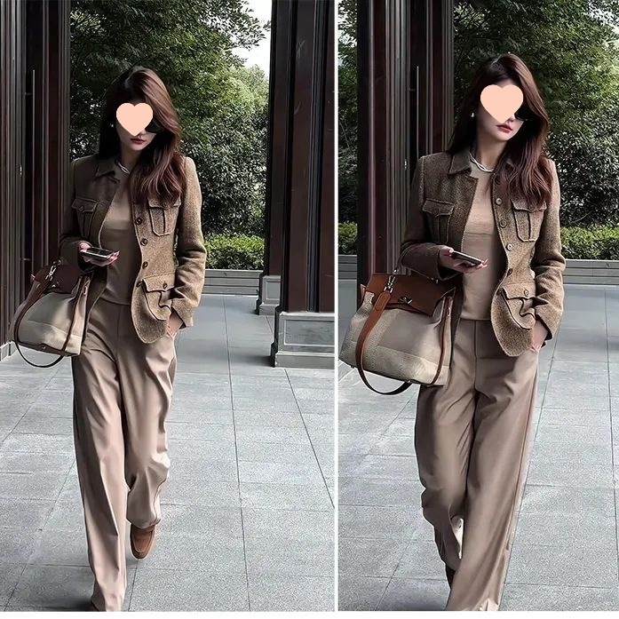 工装短外套女春秋显瘦复古毛呢保暖新款外搭女款修身2025上衣外套|undefined