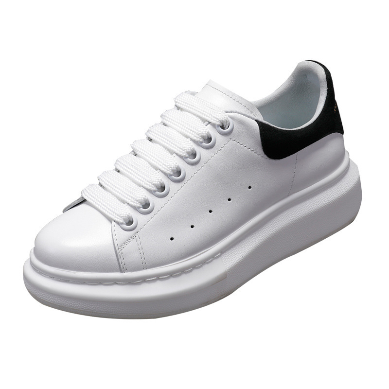 Zapatos blancos McQueen de versión alta para mujer, zapatos de suela gruesa, zapatos de plataforma elevados, zapatillas deportivas versátiles, calzado deportivo para hombre, Shida primavera y verano