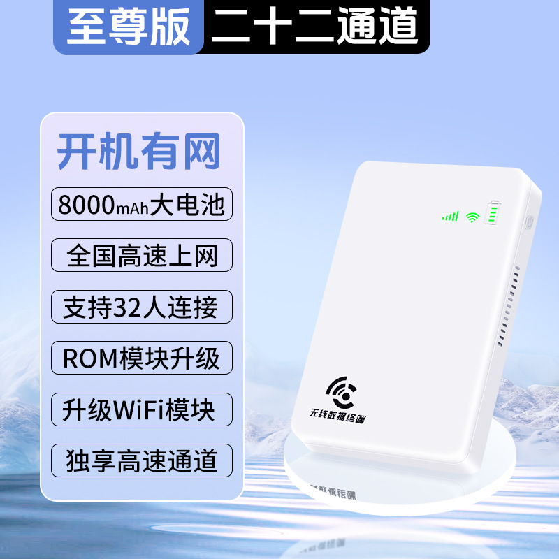 [white wifi6] extreme edition 22 channels 8000 mah power bank wifi 2-in-1 - 50g/month*1 month