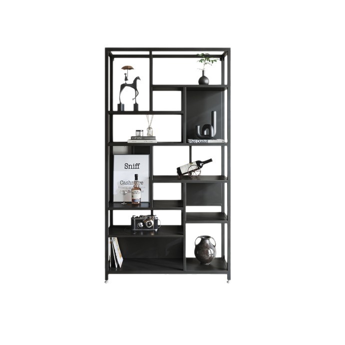 Estante de metal ligero de lujo estante de piso doméstico estante de escritorio estante de decoración de partición estante de exhibición creativa multicapa