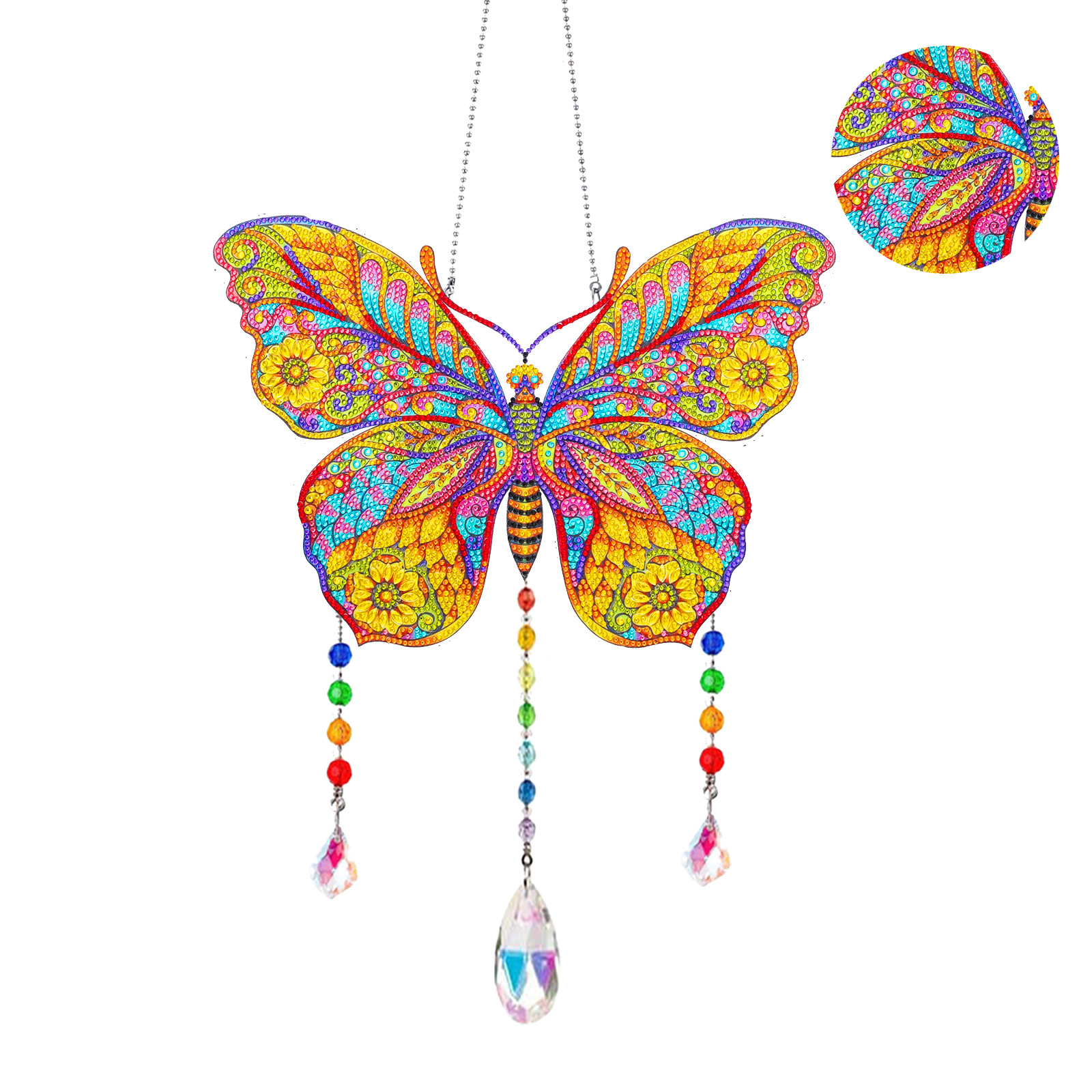 Diamante pintura Amazon transfronteriza DIY adornos de Navidad marca llena de diamantes 5d cristal mariposa diamante pintura viento carillones Decoración