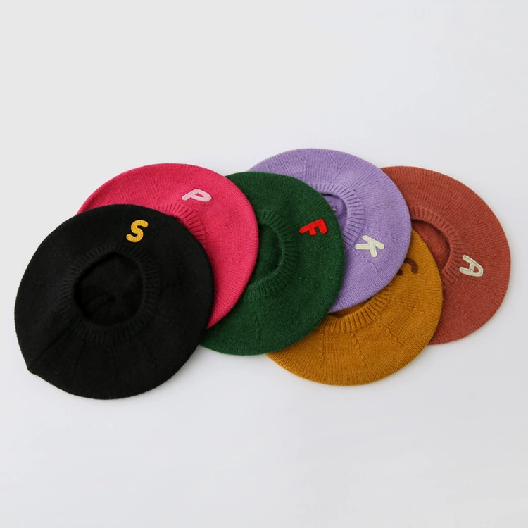 Детская шапка Осенне-зимняя вязаная шапка в Корейском стиле для мальчиков и девочек, супер милая тыквенная шапка, детская шапка художника, шерстяной берет, модный