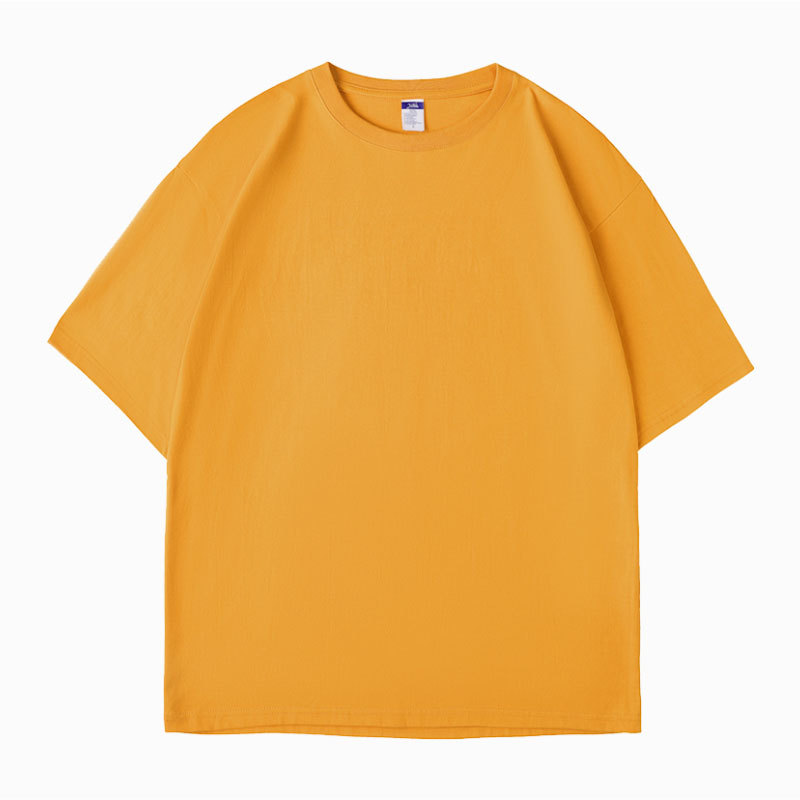 240g de algodón caída del hombro camiseta personalizada LOGO engrosada pesada cuello redondo camisa cultural escuela deportes juegos actividad artística camisa