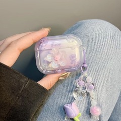 Ins少女心立体花適用airpods4アップル保護カバーpro2イヤーケースbluetooth 3世代シリカゲル