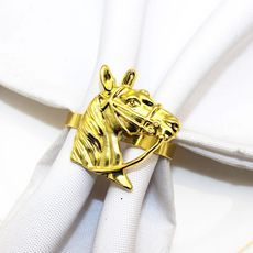 亚马逊爆款动物餐巾环金色马头餐巾扣酒店口布环合金厂家批发