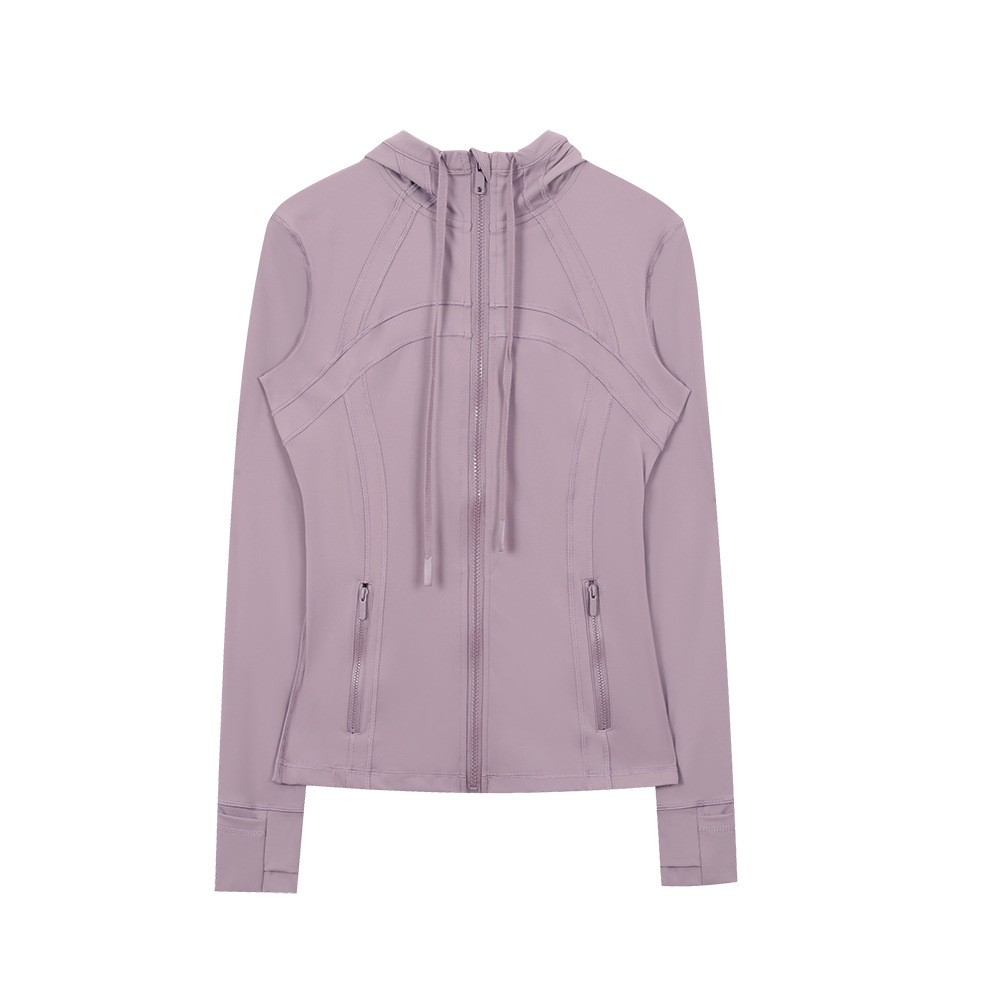 Women's Clothing Slim Fit Hooded Jacket For Women Zipper Cardigan Fitness Top For Running Yoga Sports In Stock_ecoleips.com
