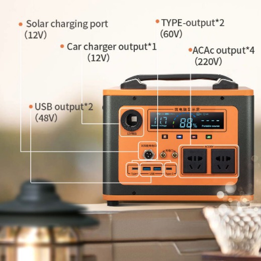 Almacenamiento de energía al aire libre 220V fuente de alimentación móvil central eléctrica portátil almacenamiento de energía solar cabina de acampamiento de emergencia doméstica