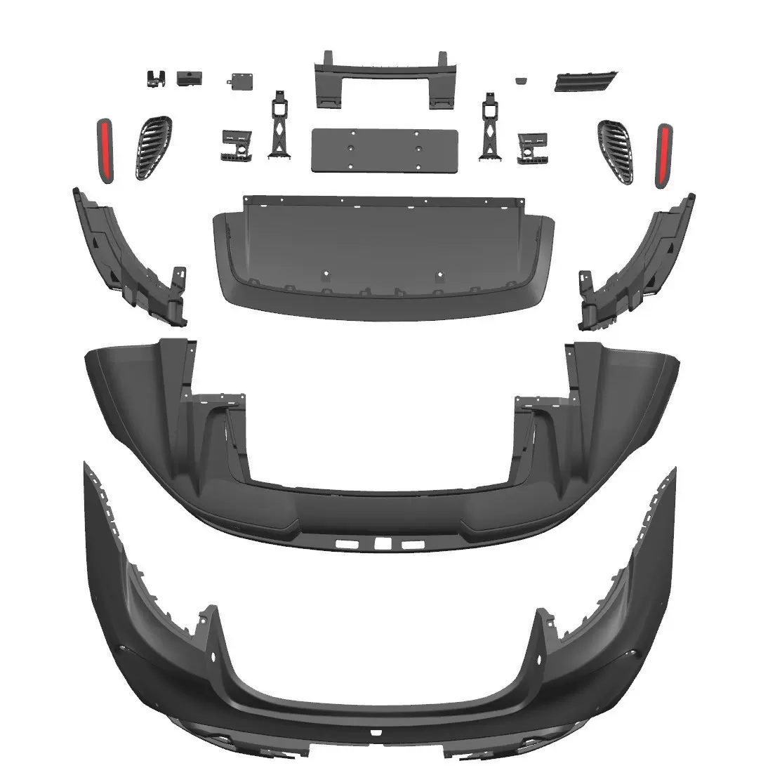 适用于19-23款 保时捷Taycan 9J1.1 老改新25款Turbo GT后杠总成