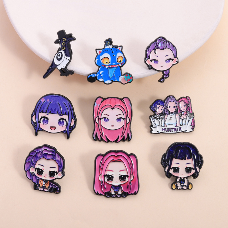 Kpop Demon Hunters Huntrix Girls' Peripheral Accessories Metal Badge Brooch Wholesale