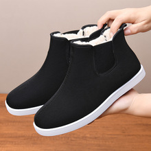 新款老北京布鞋男款冬季加厚绵羊毛防水保暖防滑中老年休闲棉鞋