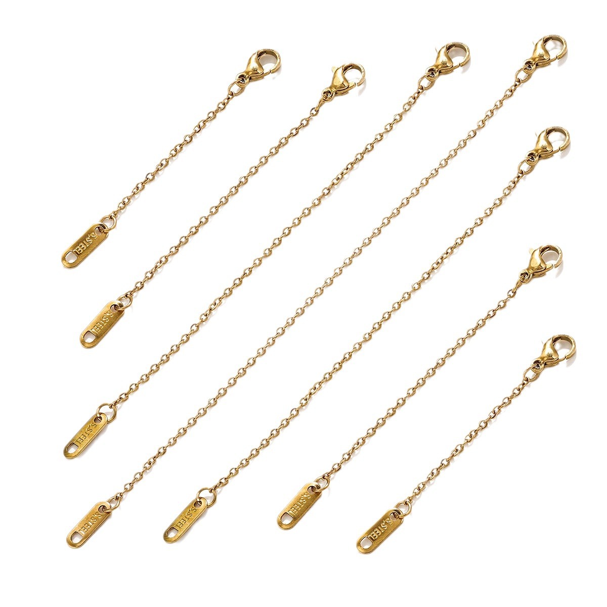 Cadena de extensión de acero inoxidable, cadena plana en forma de O, collar, pulsera, cadena de extensión, accesorios de joyería de bricolaje, etiqueta colgante, vacío al por mayor image 6