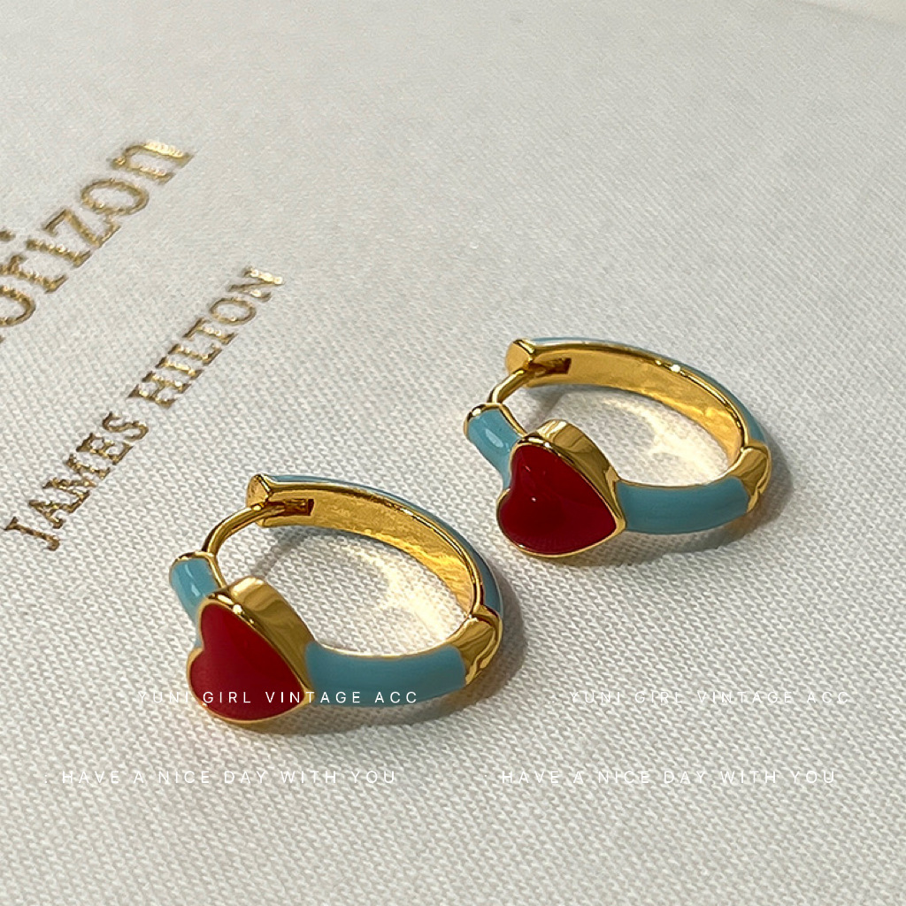 Sweet Heart Shape Copper Plating Earrings 1 Pair