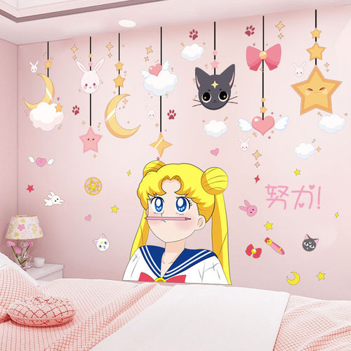 Bedroom bedside decoration wall stickers Internet celebrity room layout wall stickers girls ins self-adhesive wallpaper wallpaper