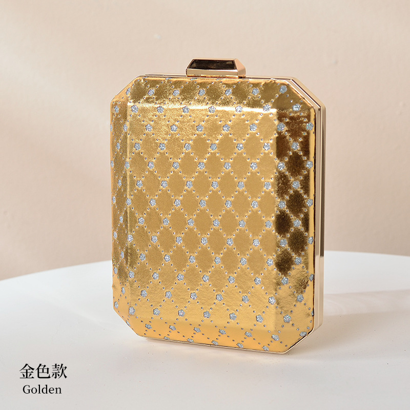 Transfronterizo nuevo rombo hueco bolso de noche de alto grado de las mujeres pu bolsa de vestir bolso de embrague retro fábrica al por mayor