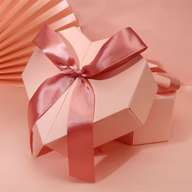 Caja de regalo de amor de doble puerta de Tanabata Caja de regalo de recuerdo del día de San Valentín Caja vacía de embalaje de bragas en forma de corazón rosa de cumpleaños image 7