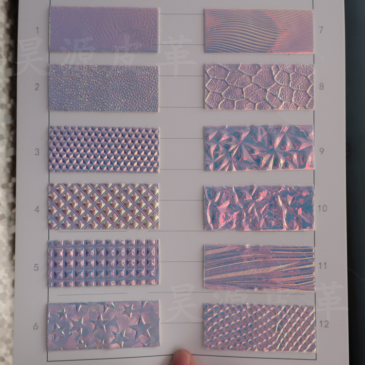 20幻彩压纹pu皮革蛇纹钻石哈密瓜石头折皱鞋材包袋料人造仿皮面料