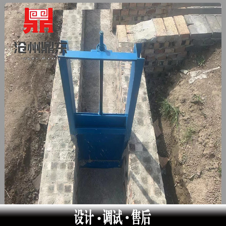 手动螺旋插板阀 摆线减速机电动闸板门 1000*1000过水闸板阀