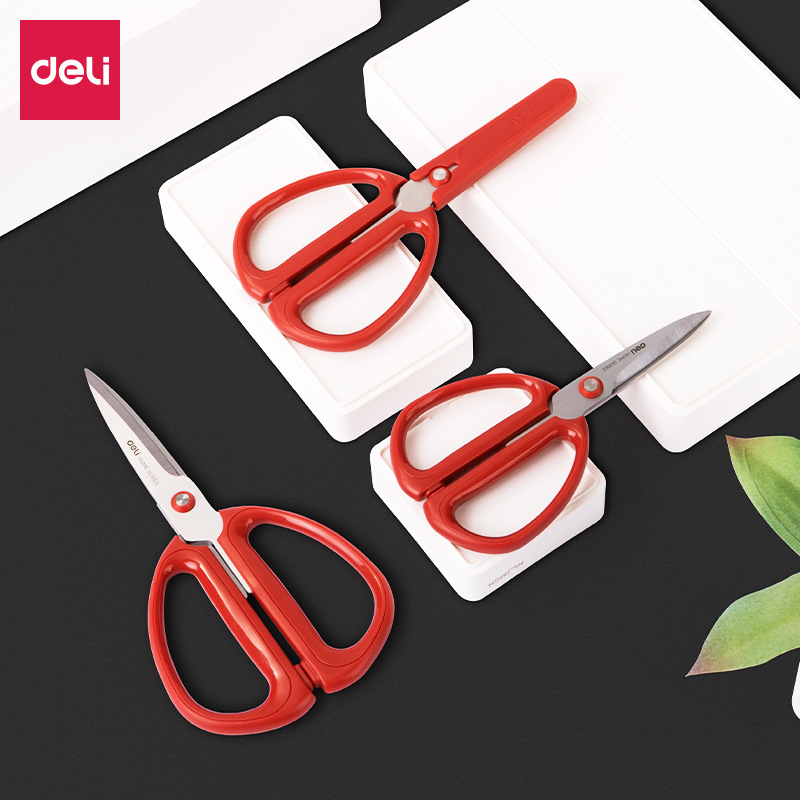 Tijeras Deli Tijeras de acero inoxidable con funda para confección Tijeras industriales para ropa Cuchillo de papel doméstico de oficina