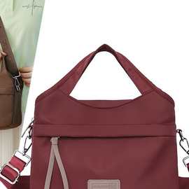 外贸轻便大容量多层手提包新款简约百搭休闲单肩包女士斜挎包