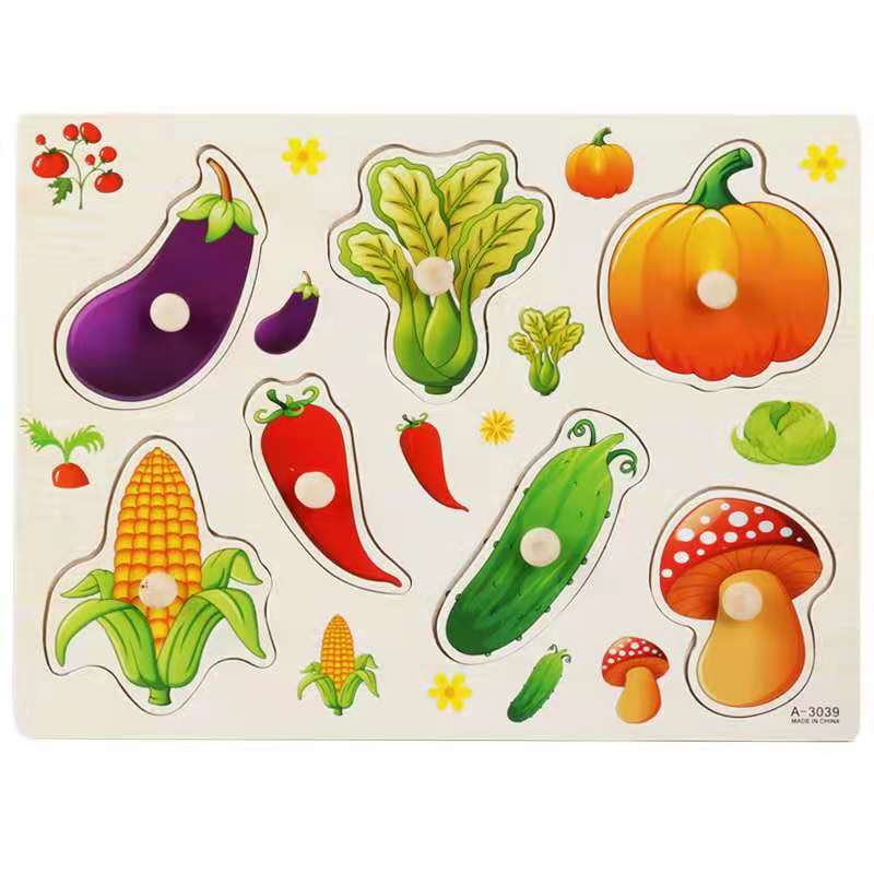 Tablero de mano de madera para niños animal digital rompecabezas tridimensional rompecabezas bloques de construcción muñeca juguete venta al por mayor puesto transfronterizo años de edad