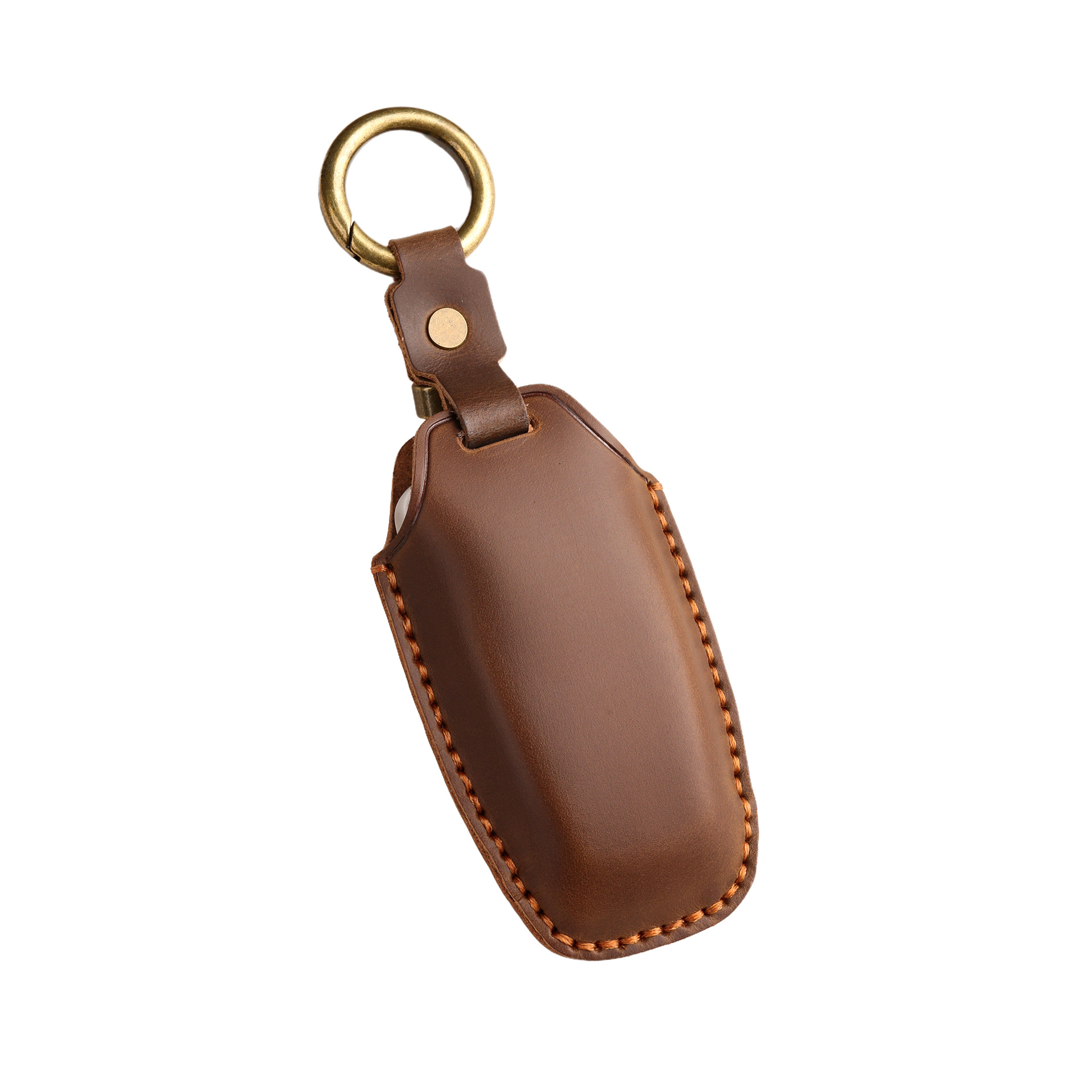 Retro Key Cover Suitable for Ford Focus Mondeo Cover Edge Leather Shell Pure Handmade Key Bag Buckle