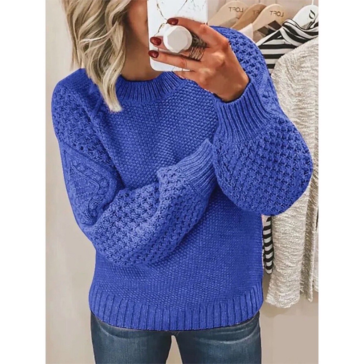 Transfronterizos europeos y estadounidenses otoño y invierno suéter nuevo estilo de color sólido de vestir chaqueta de punto chaqueta de diseño de camisa de punto image 8