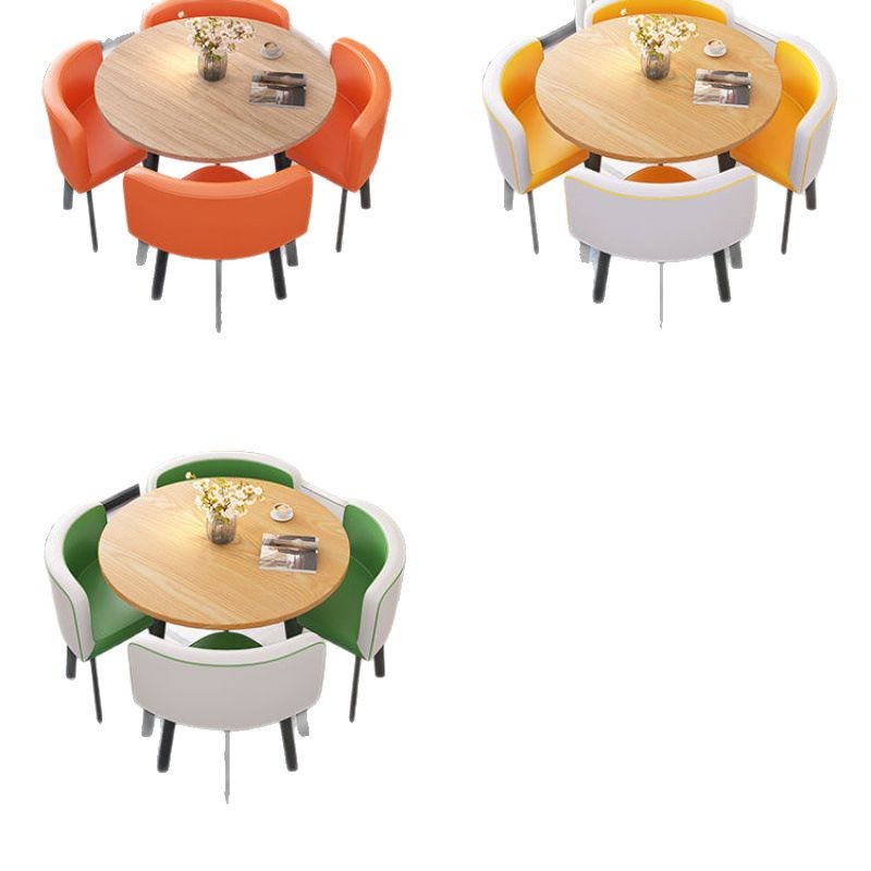 Negociación de la feria Mesa y silla de recepción para 4 personas Recepción de ocio Creativa Mesa redonda simple té de leche tienda de postres