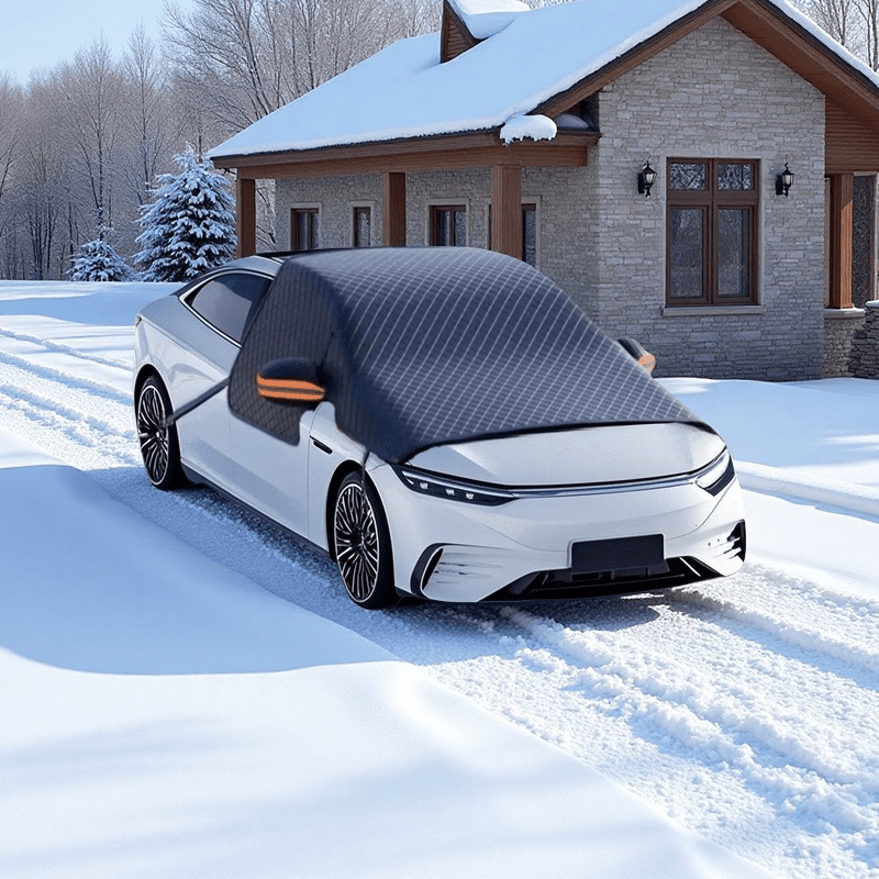 Cross-Border Car Snow Cover, Winter Front Windshield Anti-Freeze and Anti-Frost Snow Shield, Magnetic Snow Cover, Half-Cover Car Cover Wholesale