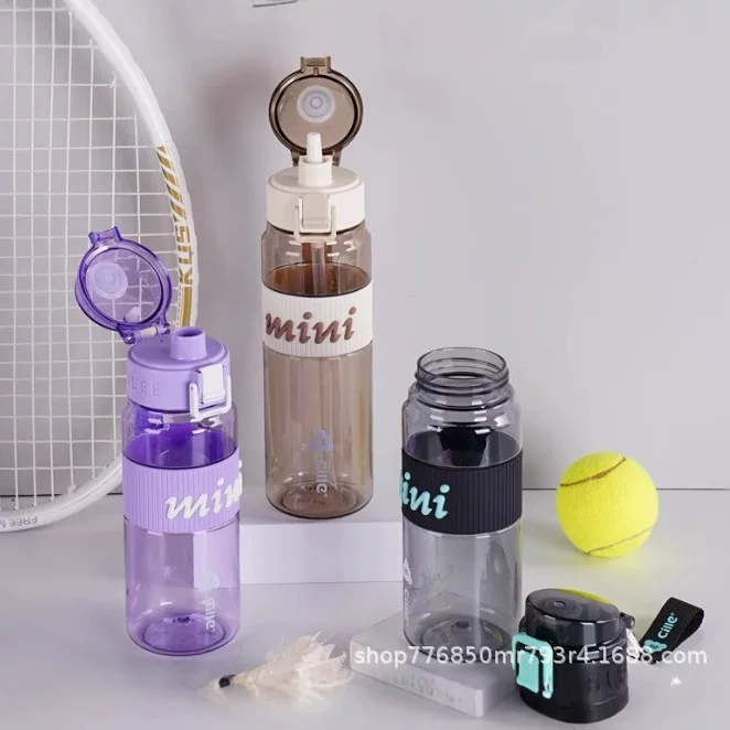 Summer new Hero Water Cup Tritan food grade high -temperature -resistant rope band straw straw student plastic cup