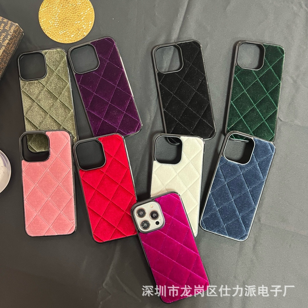 适用15 Pro max小香风苹果1112 13 手机套菱格二合一立体泡泡后壳